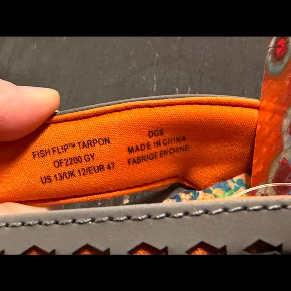 Korkers Fish Flip Brook Trout Sandals Flip Flops Orange/Blue/Green Mens 13 main image 12